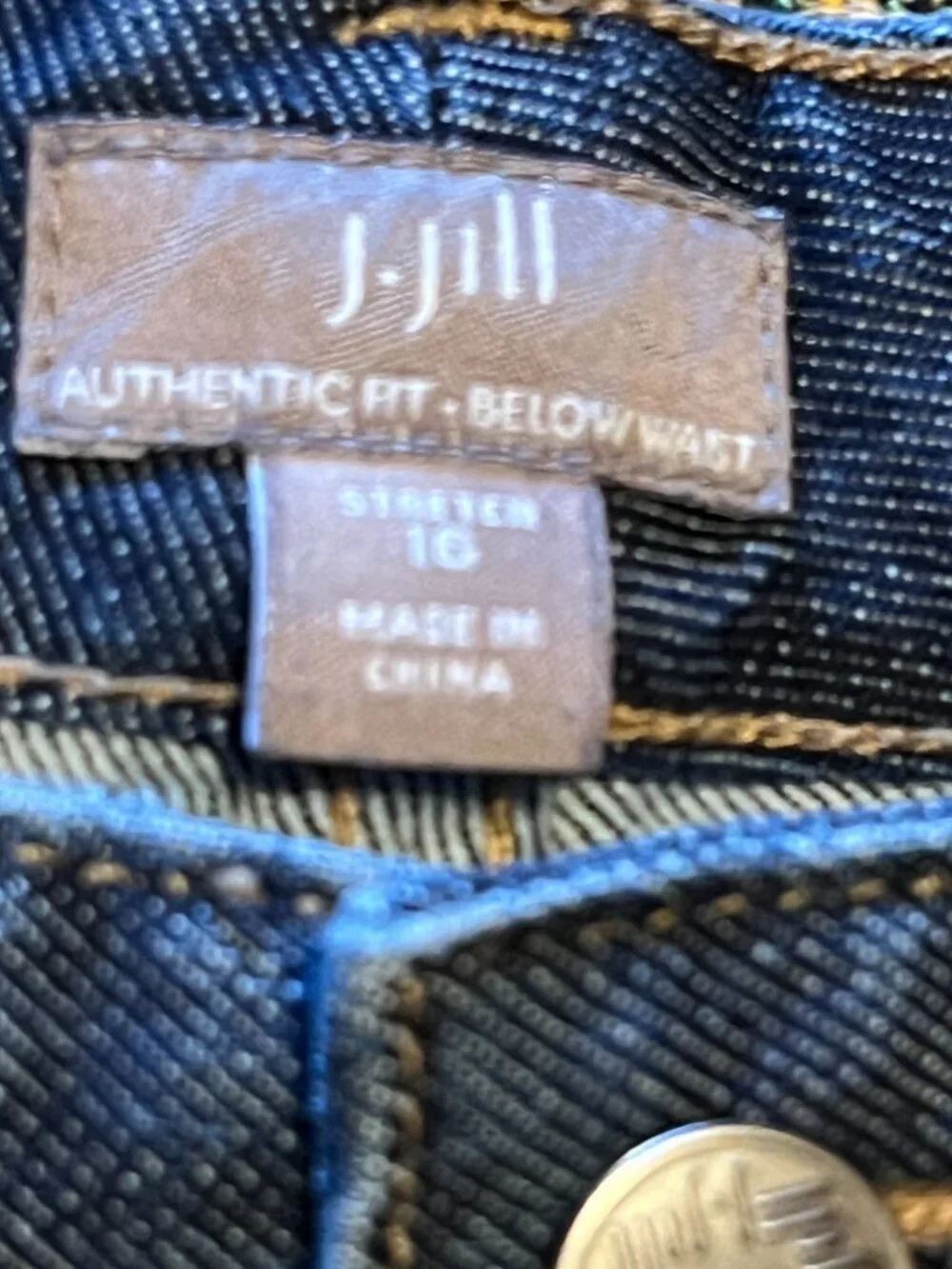 J.Jill Authentic Fit Below waist Wide Leg Jeans Sz 16 Reg Blue Stretch Denim - Picture 3 of 14